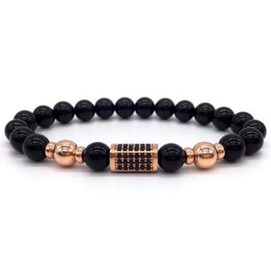 Rose Gold Bar Bracelet With Black 