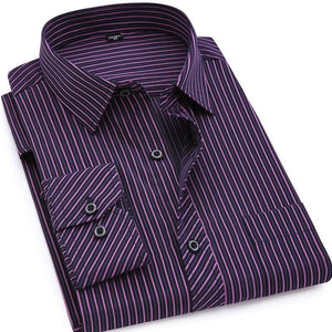 purple striped dress shirt