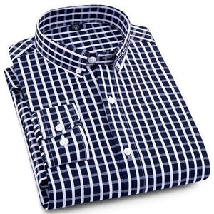 blue checkered dress shirt