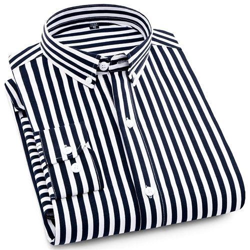 Black Striped Casual Dress Shirt | Modern Fit | Classy Men Collection