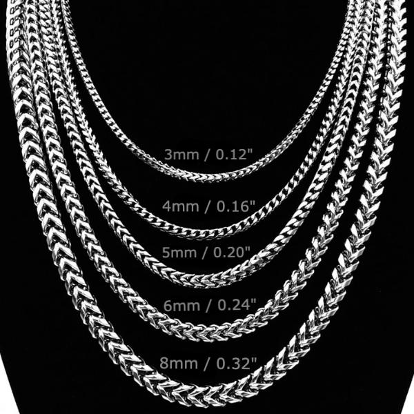 4mm Franco Chain Necklace Made Of Silver & Stainless Steel | Classy Men ...