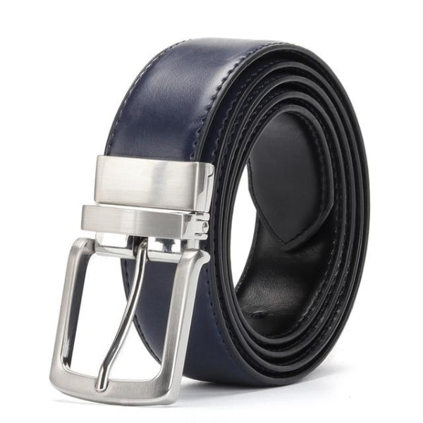 Leather Belt in Blue & Black Classy Men