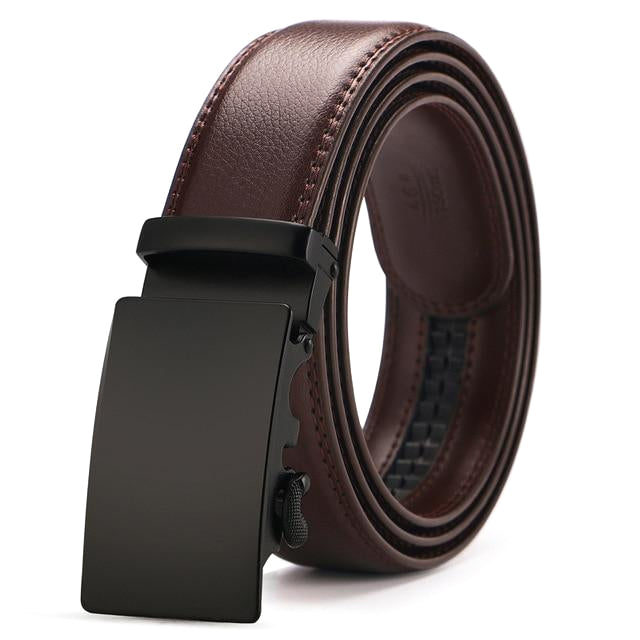 Brown Leather Suit Belt With a Pitch Black Buckle | Classy Men Collection