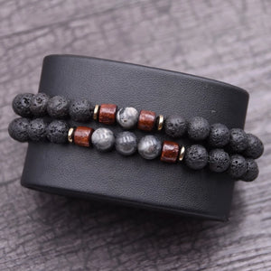 Men's Centauro Black Lava 6mm Bead Bracelet, Centauro