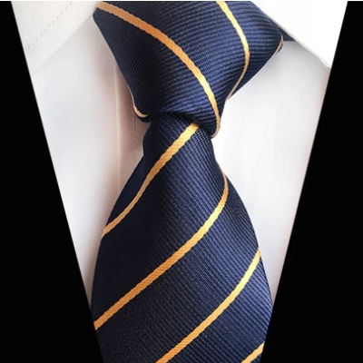 Classy Men Classic Blue Gold Striped Silk Tie - Classy Men Collection
