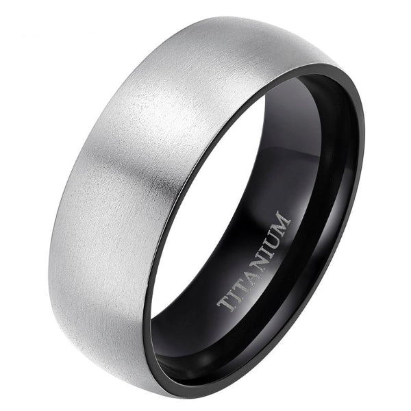 Men Vintage Black Obsidian Stone Silver Titanium Stainless Steel Ring Men  8-12