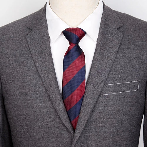 Skinny Tie With Red & Blue Stripes | Classy Men Collection