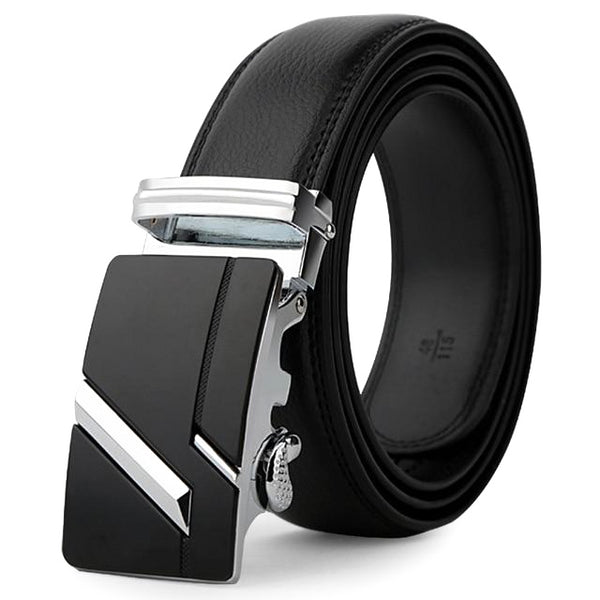 Black & Silver Leather Suit Belt | Classy Men Collection