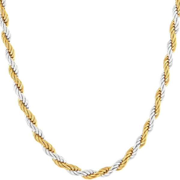Twisted Tricolor Herringbone Chain Necklace - 14