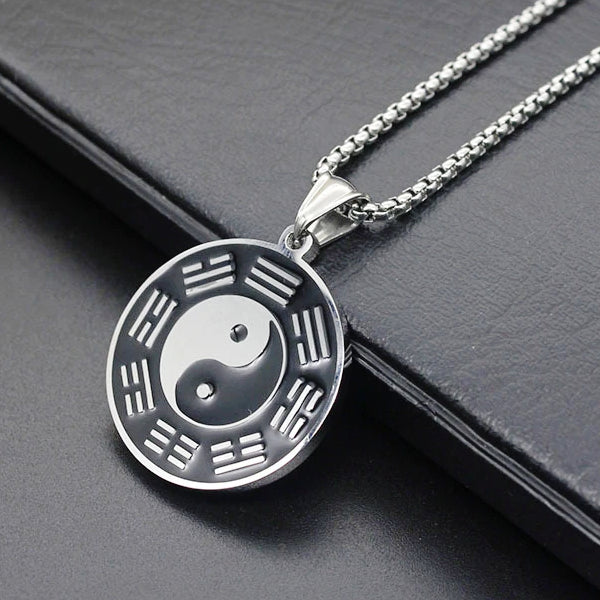 Yin Yang Pendant Necklace with Eight Bagua Trigrams | Classy Men Collection