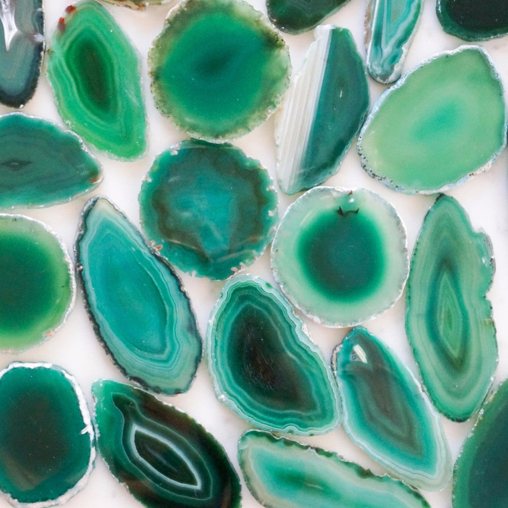 green agate slices