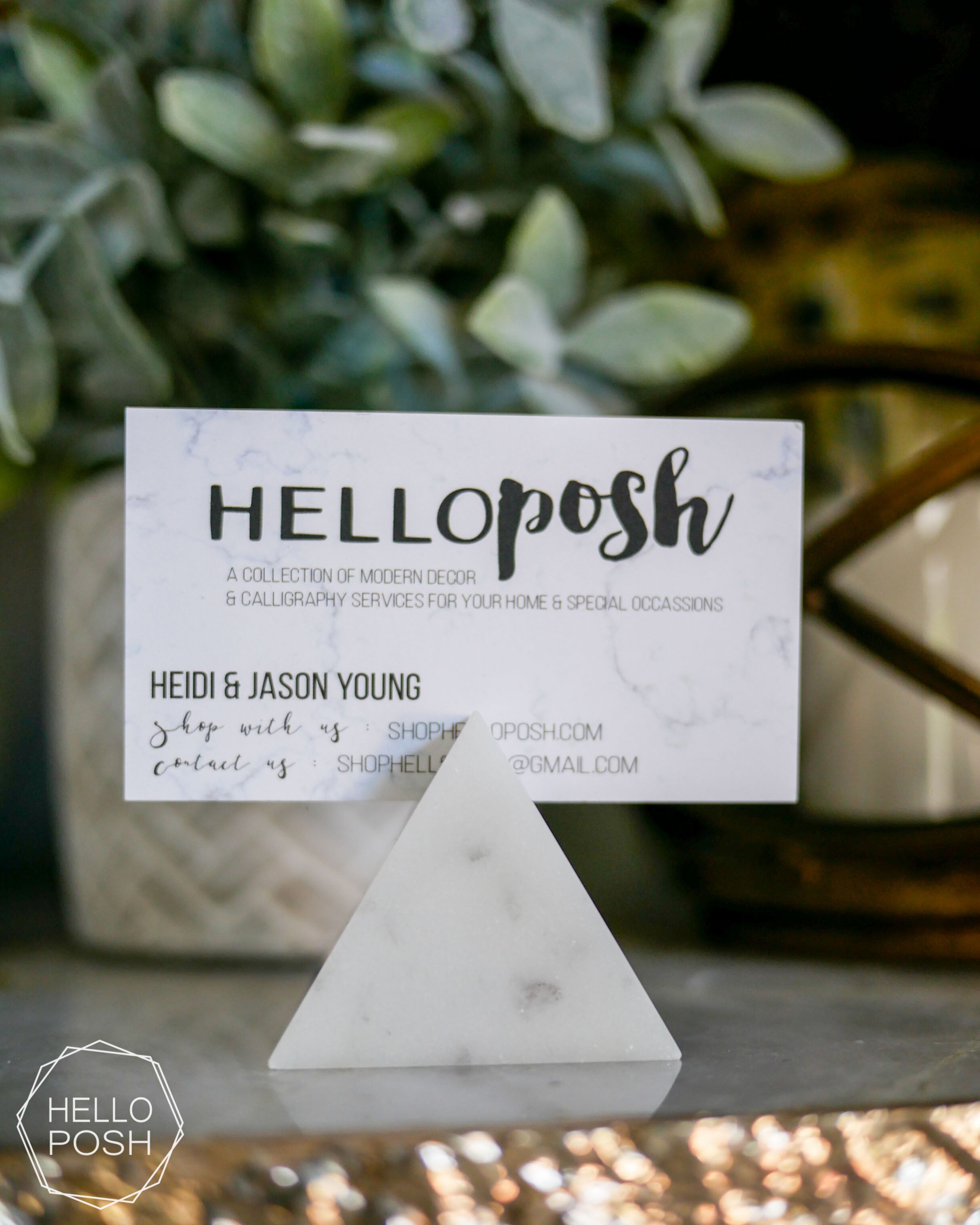 Marble Triangle Card Holder Helloposh