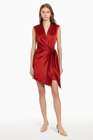 Cinnamon Sleeveless Wrap Clara Dress - Carrie Dunham