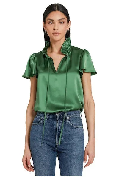 Fern Green Silk Top