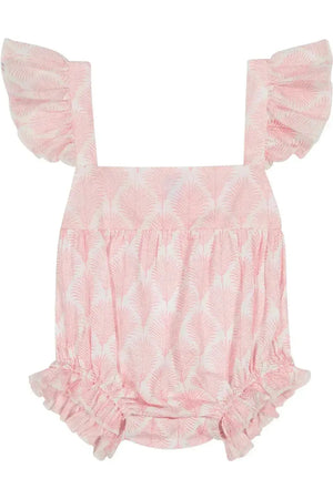 Baby Pink Feather Chloe Romper - Carrie Dunham