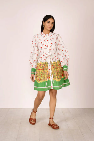White Paisley Ming Gizela Shirt Dress - Carrie Dunham