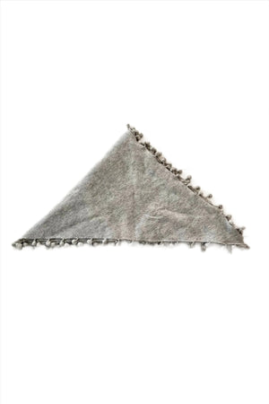 Light Heather Grey Cashmere Pom Pom Wrap - Carrie Dunham