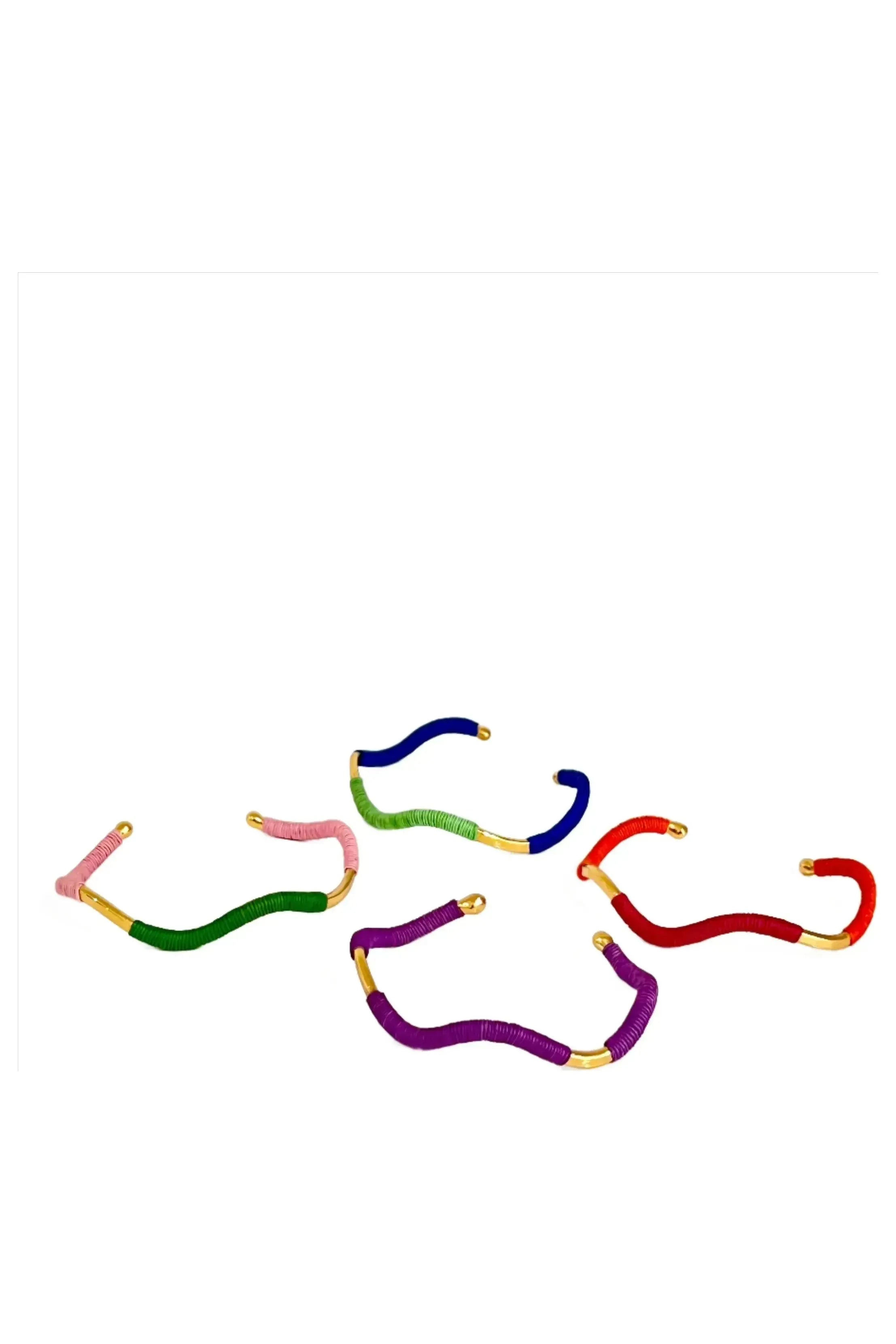 Handmade Threaded Palm Wavy Cuff Bracelet