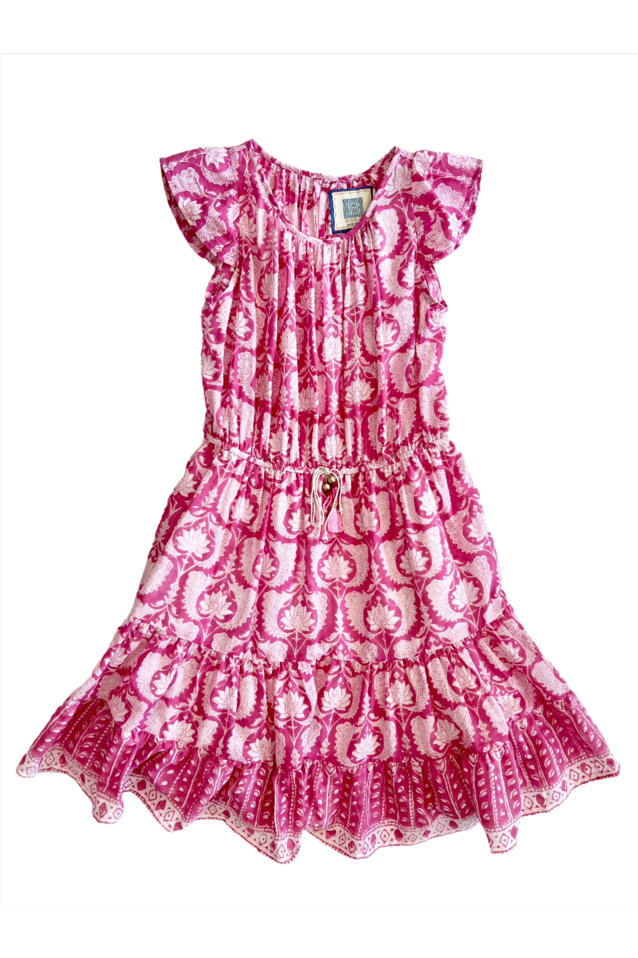 Girl's Pink Gold Sleeveless Mini Mia Dress
