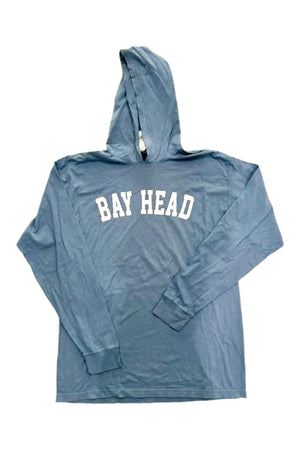 Denim Blue Bay Head Hooded Long Sleeve T-Shirt - Carrie Dunham