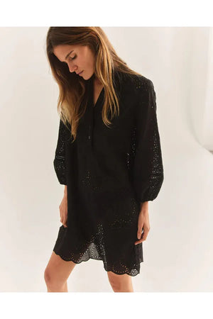 Noir Black Long Sleeve Sylvia Dress - Carrie Dunham