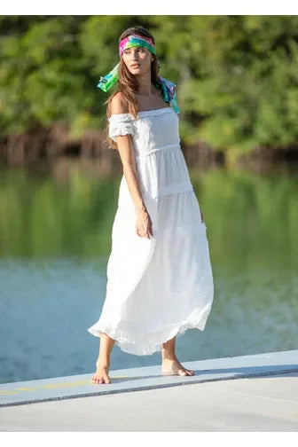 White Midi Off the Shoulder Dress