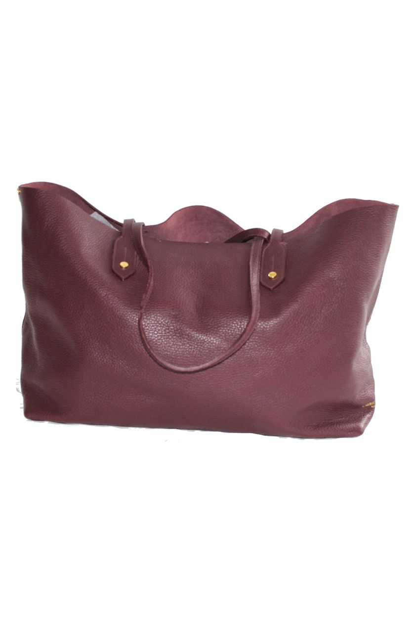 unlined leather tote