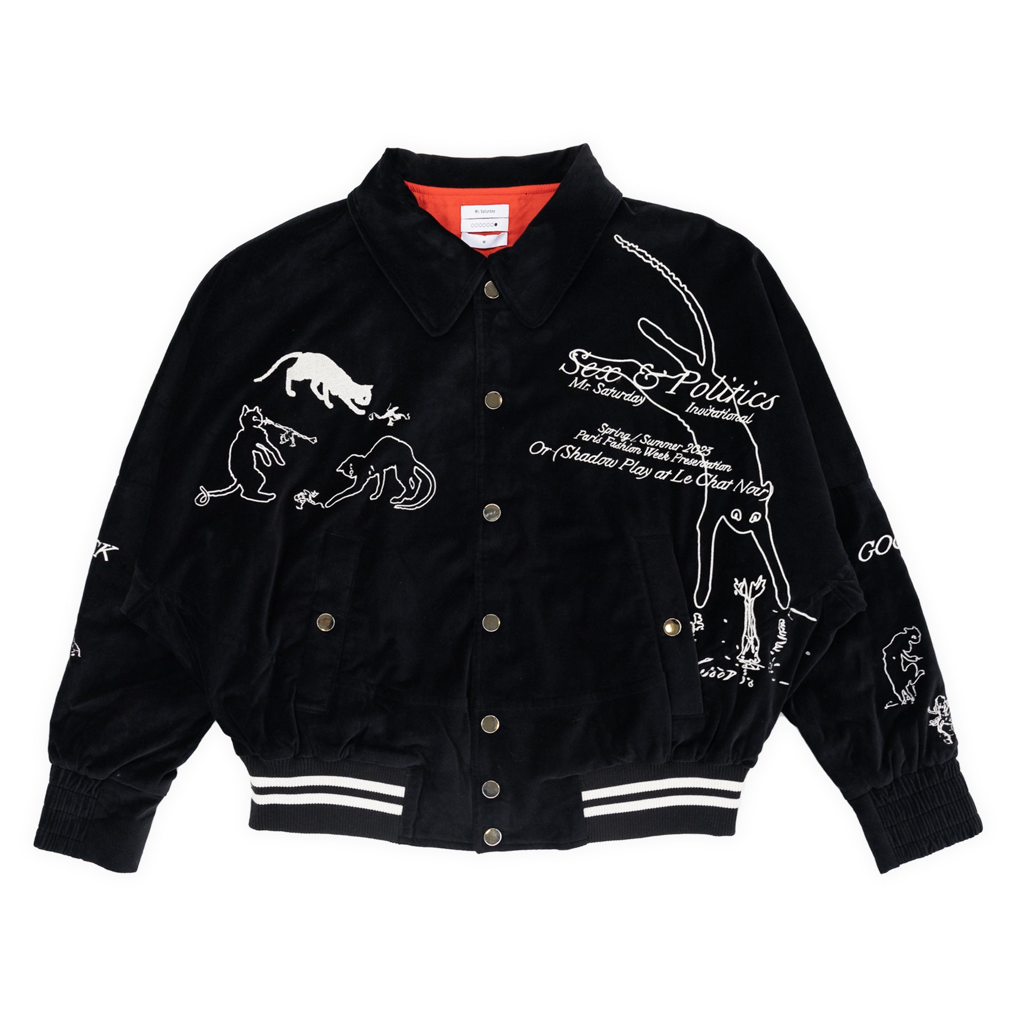 Award Jacket - Melton/Leather (BLACK/ECRU) – Mr. Saturday