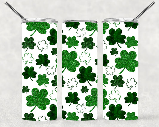 Green Four Leaf Clover tumbler, St.Patrick's Day tumbler