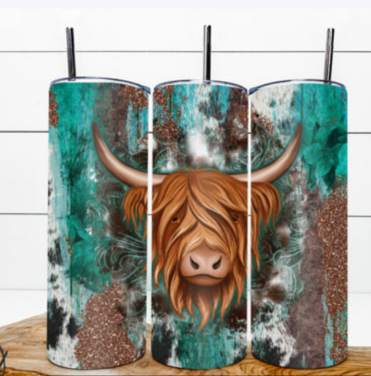 Highland Cow Tumbler Cheetah Cow Gifts Highland Cow Tumbler With Lid and  Straw Leopard Cow Travel Mug for Women TM-21BROWN 