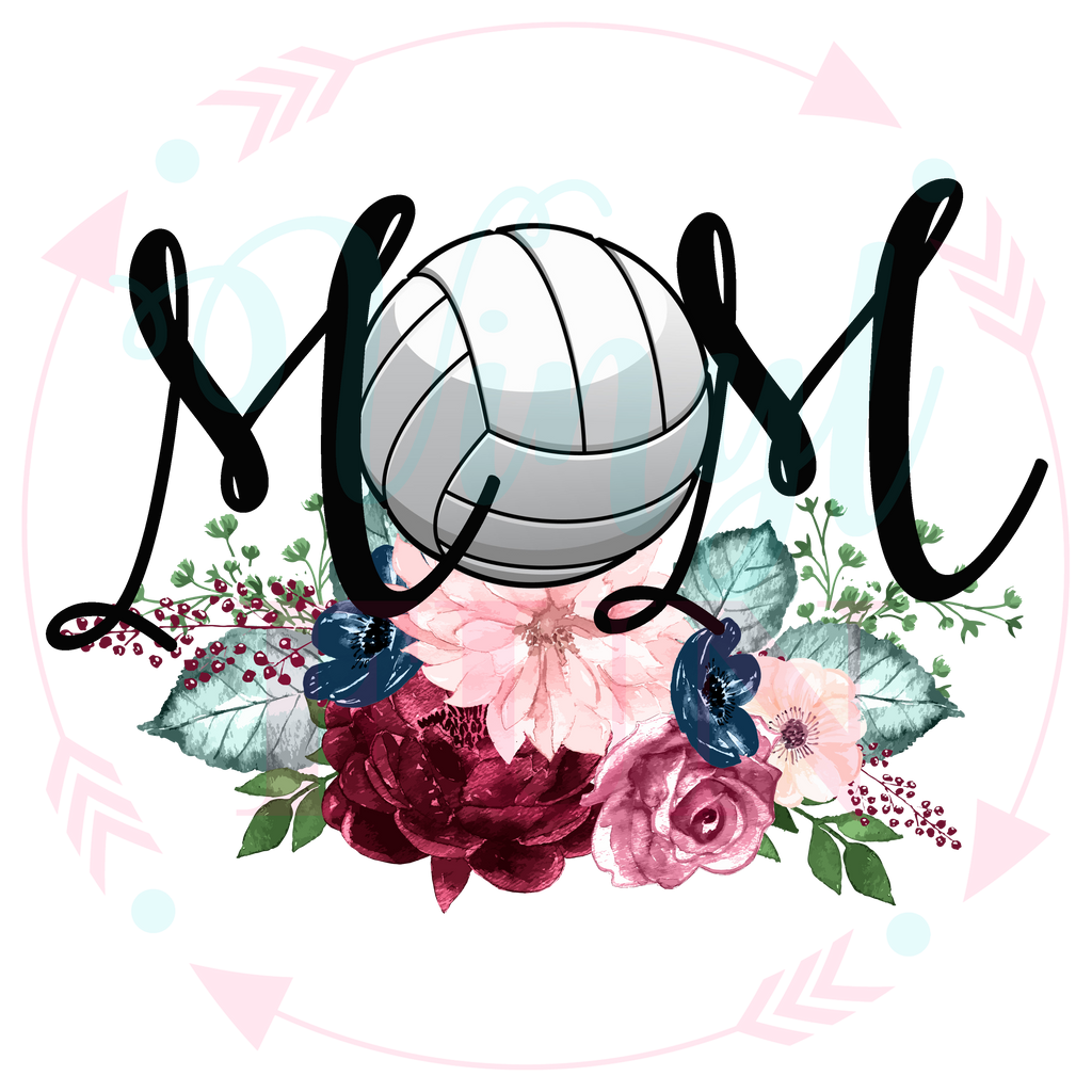 Volleyball Floral Mom Digital Download Vinyl Fun 9241