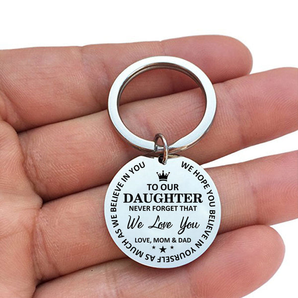 Mom & Dad To Daughter - Believe In Yourself Keychain - GrindStyle