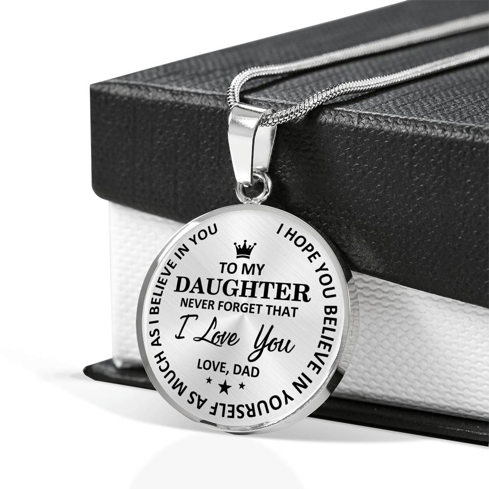 Dad To Daughter - Believe In Yourself Luxury Necklace Jewelry ShineOn Fulfillment Luxury Necklace (Silver) No