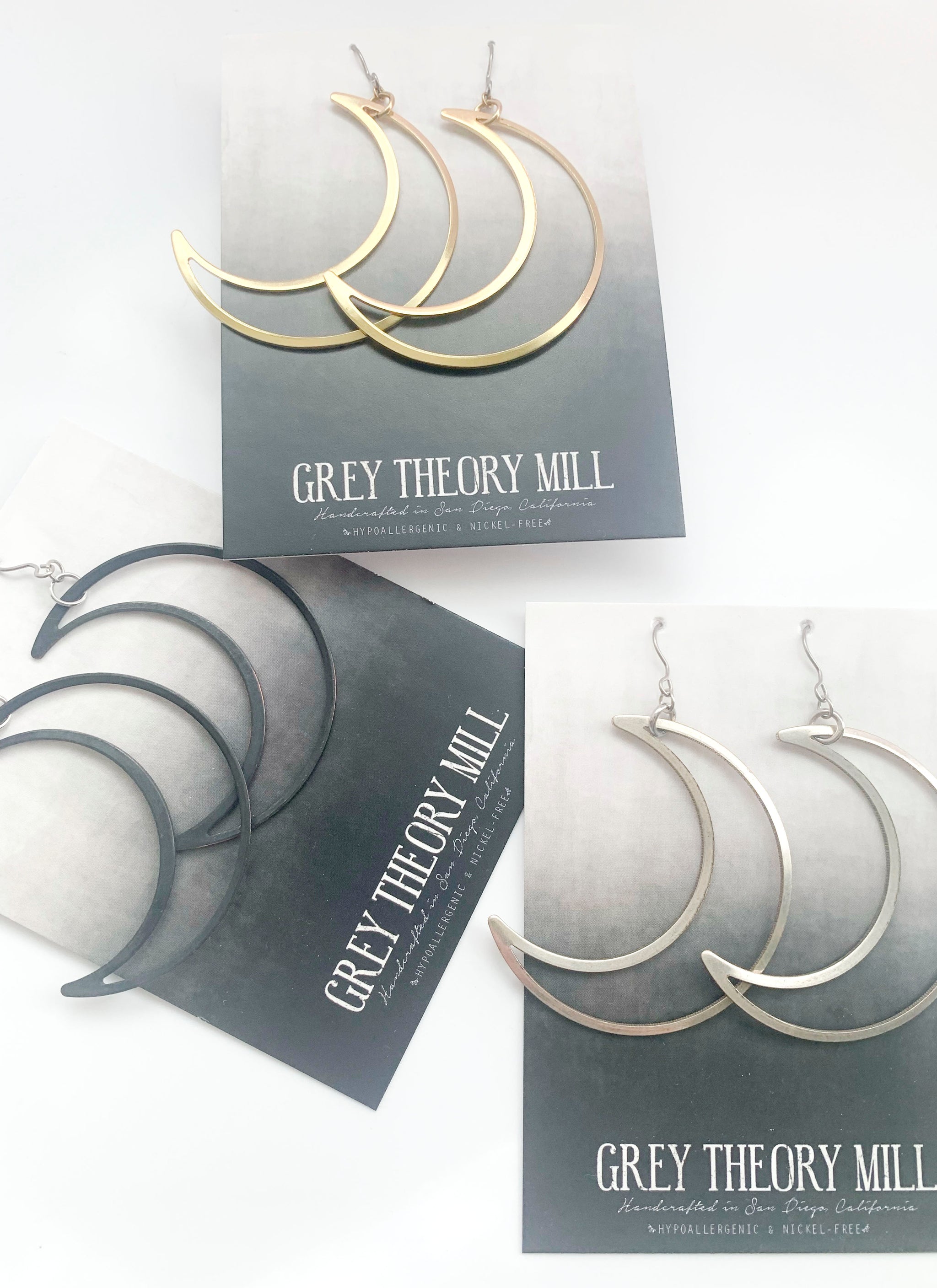 Titanium Earrings Hooks Silver Gray