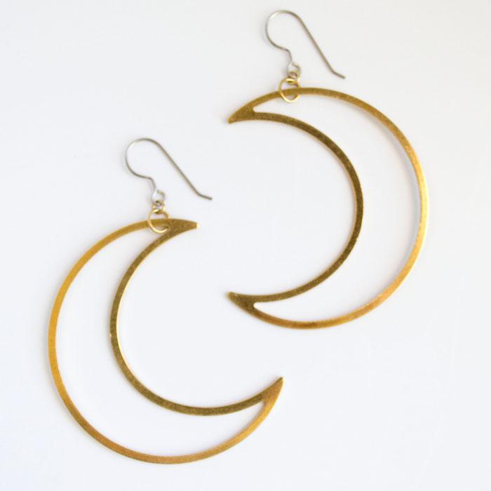 Dark Moon Dangle Earrings - made w/hypoallergenic titanium earring hooks