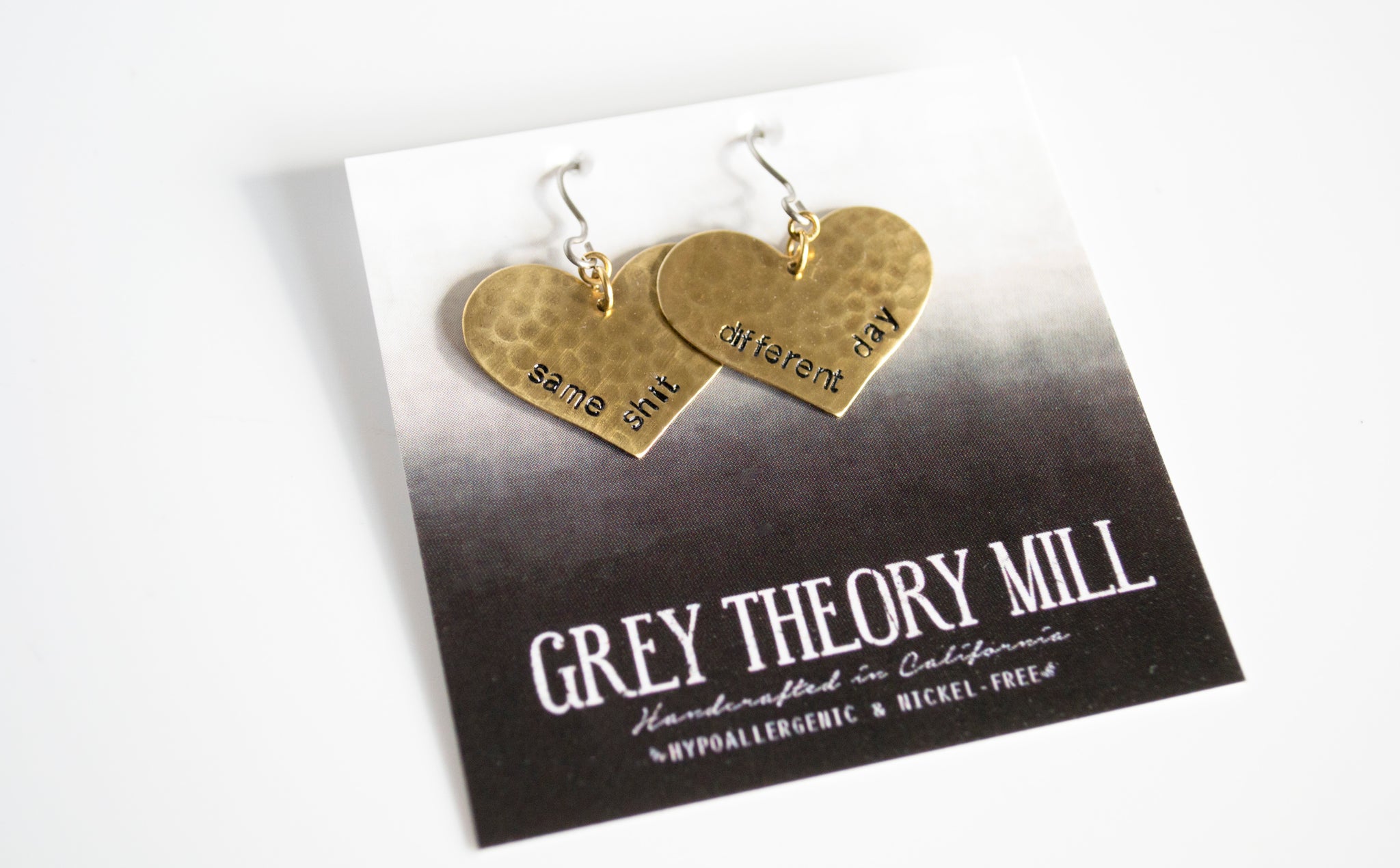 Dark Moon Dangle Earrings - made w/hypoallergenic titanium earring hoo -  Grey Theory Mill