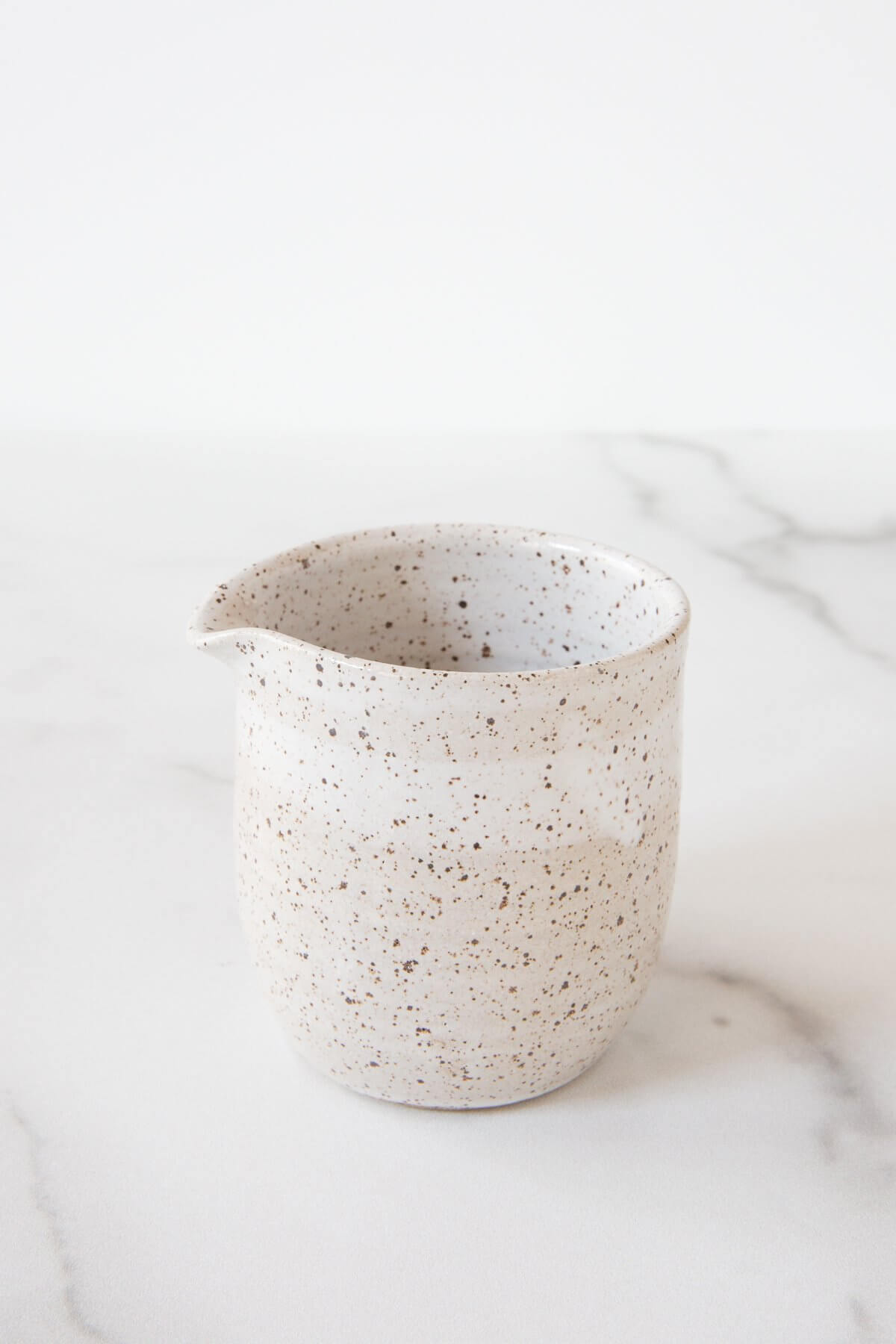 Rachael Pots Speckled Clay Creamer Palm and Perkins