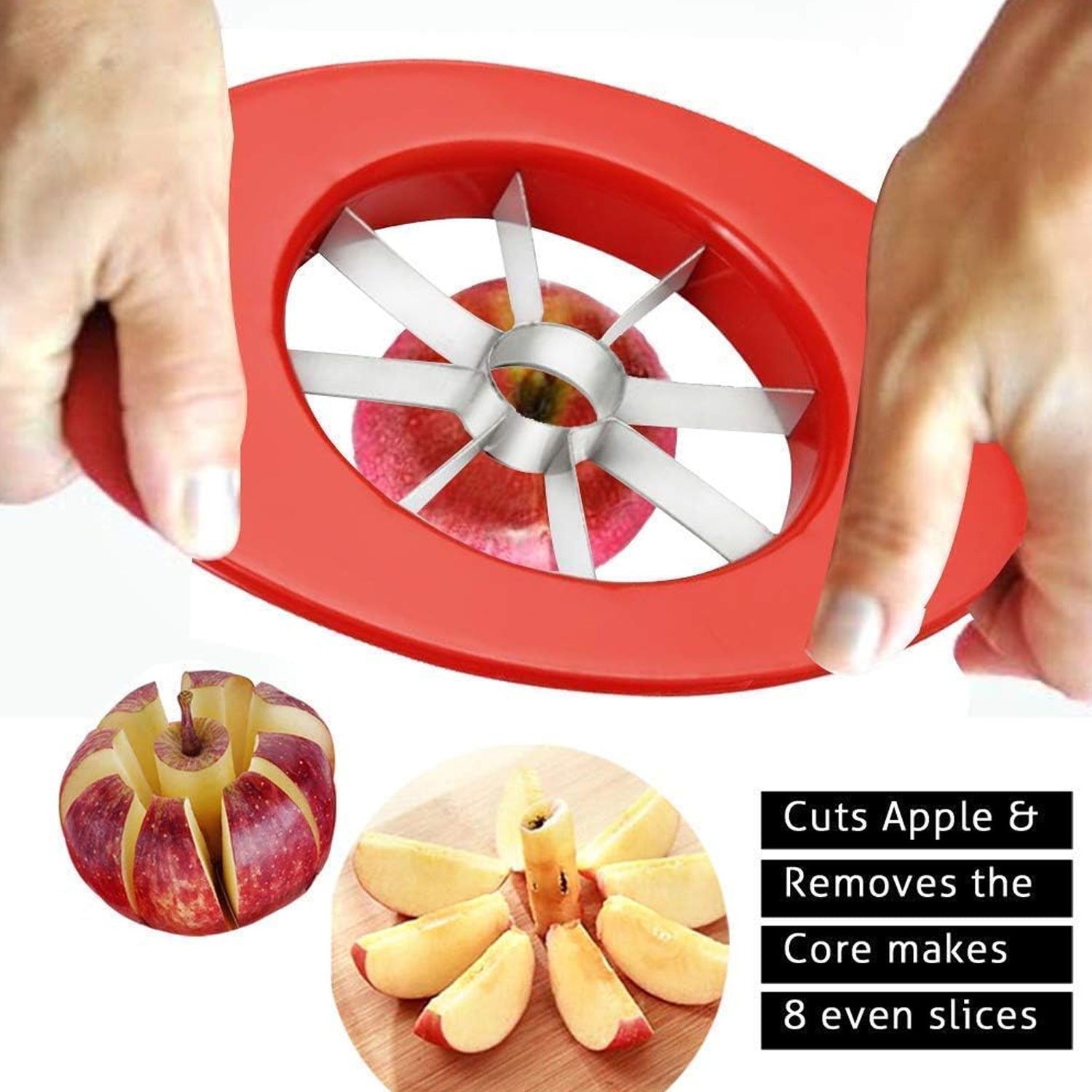 5231 Apple Cutter/Slicer with plastic 8 Blades Heavy Plastic Apple Cutter