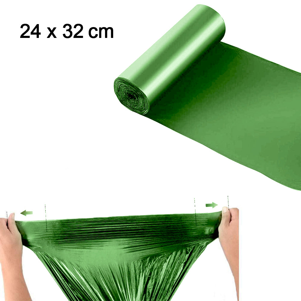 Bio-degradable Eco Friendly Garbage/Trash Bags Rolls (24″ x 32″) (Green) (Pack of 20)