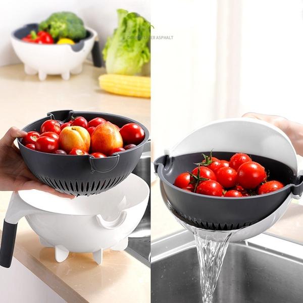 10 in 1 Multifunctional Vegetable Fruits Cutter/Slicer Shredder with Rotating Drain Basket