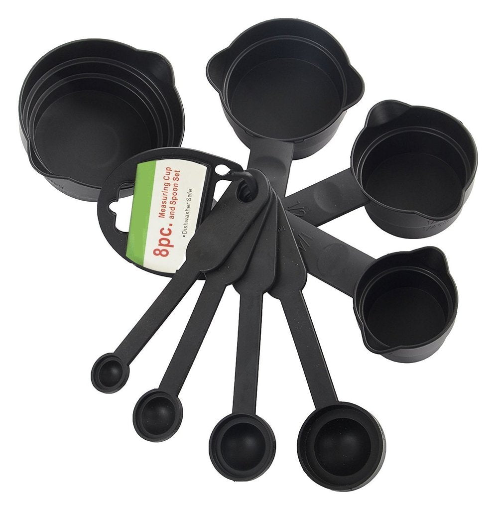 Plastic Measuring Cups and Spoons Set with Box (8 pcs)