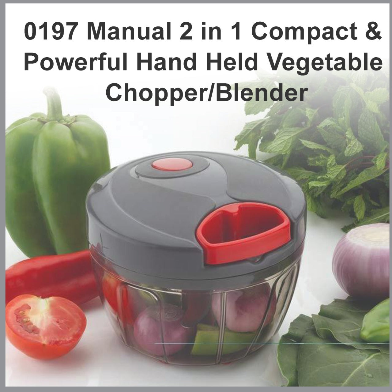 Manual 2 in 1 Compact & Powerful Hand Held Vegetable Chopper/Blender