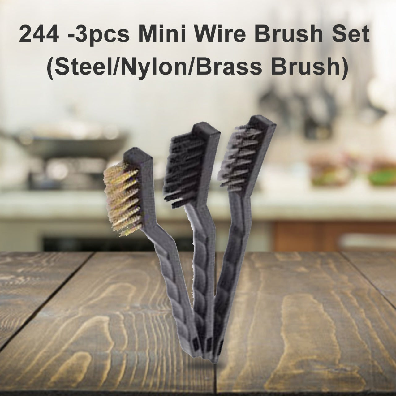 -3pcs Mini Wire Brush Set (Steel/Nylon/Brass Brush)