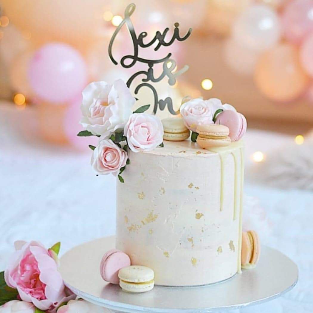 Hello baby girl cake topper its a girl baby shower cake glitter name custom  gold