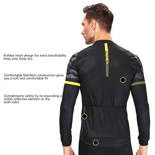 yellow long sleeve cycling jersey