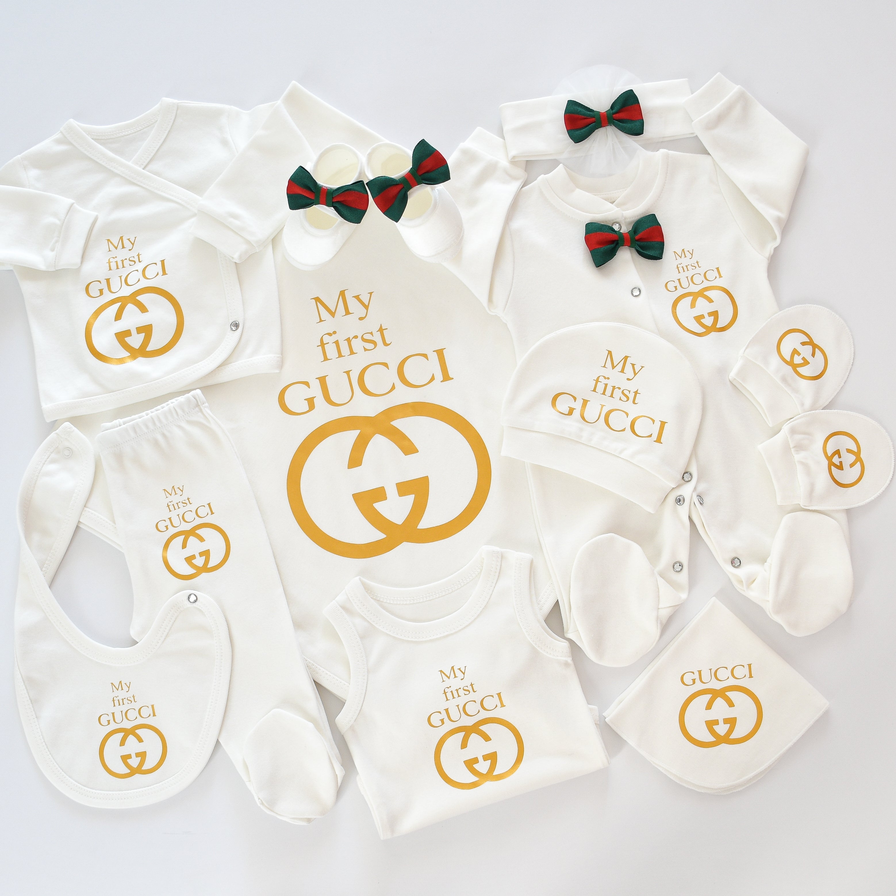 First Gucci Inspired Newborn Baby Set 