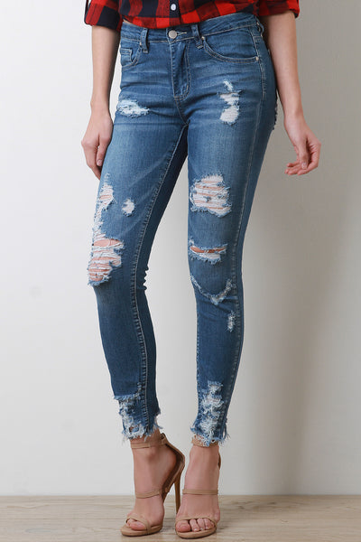Torn Distressed Skinny Denim Jeans – Natasha's Deals