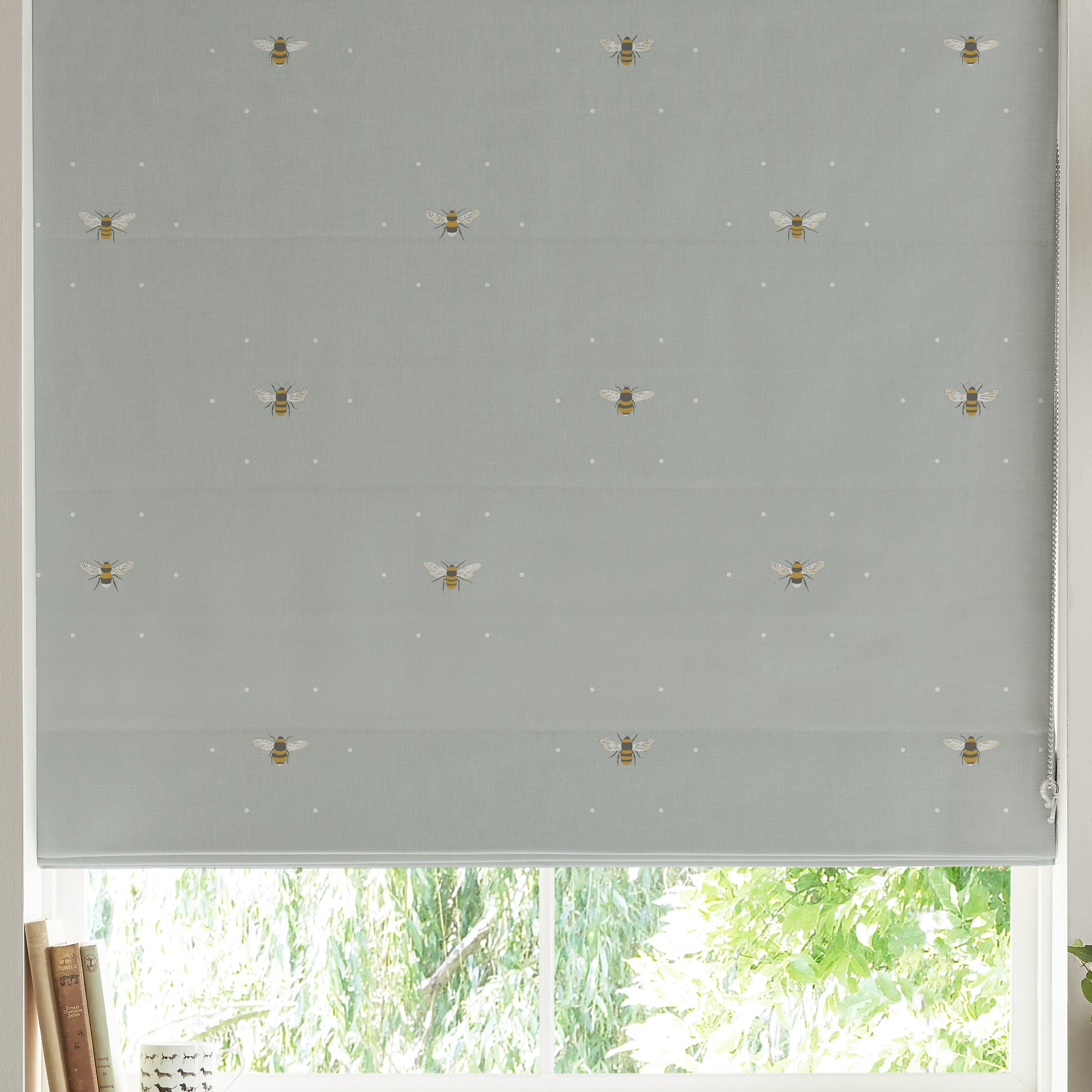 Sophie Allport Bees Made To Measure Roman Blind Pale Slate