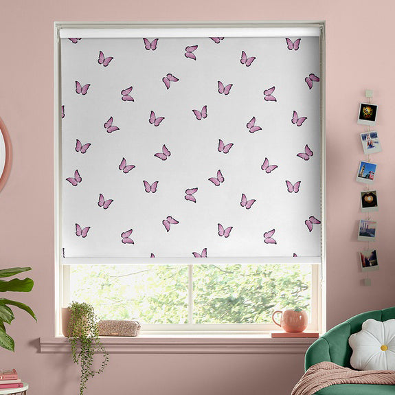 Skinnydip Butterfly Made To Measure Blackout Roller Blind Pink