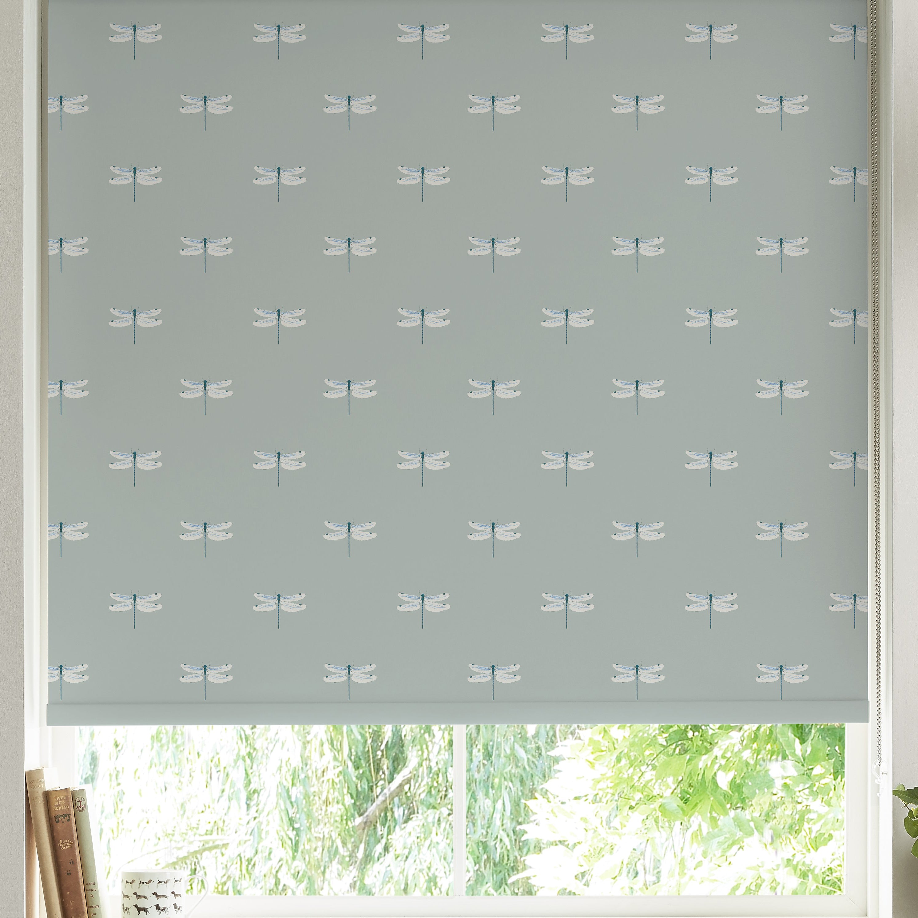 Sophie Allport Dragonfly Made To Measure Blackout Roller Blind Grey Blue